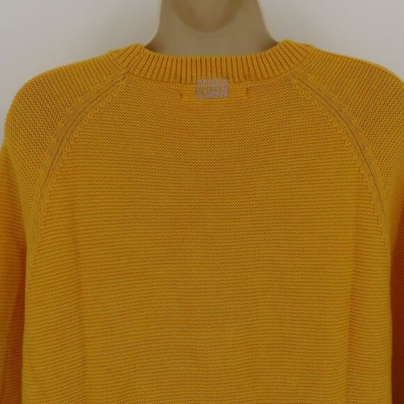 Sheep Inc Women Extra Large Mustard Yellow Knitted Crewneck Merino Wool Sweater - Picture 7 of 12